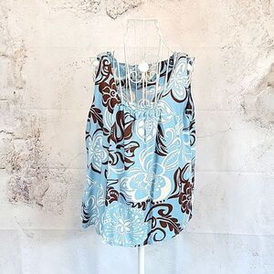 Bishop St. Apparel Hawaiian print sleeveless blouse Women's Size L